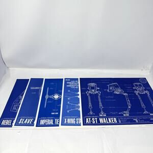 Star Wars 1996 Blueprint Lithograph Set Disney Animation Gallery Boxed 5 Prints